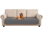 Fuguitex waterproof bed cover on sofa protects against spills and pet messes.