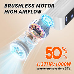 Fujoyia dryer brushless motor close-up highlights efficient, quiet airflow.
