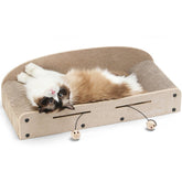 FUKUMARU 26inch cat scratcher lounge bed front view shows spacious lounging for multiple cats