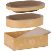 FUKUMARU 3-piece cardboard cat scratcher bed set for versatile entertainment and rest.