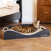 FUKUMARU Cardboard Scratcher Bed 29.1-Inch Lounger provides roomy napping space.