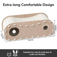 FUKUMARU cat bed 31-5-inch platform supports up to 22 pounds for comfy lounging.