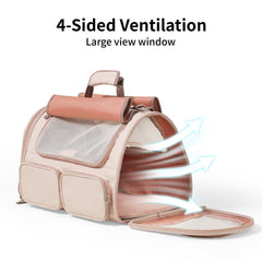 FUKUMARU cat carrier four-entry-doors enables easy loading from multiple angles