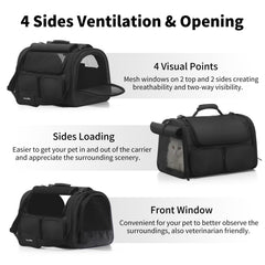 FUKUMARU cat carrier rollable cover supports nervous pets during travel.