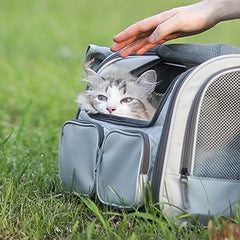 FUKUMARU cat carrier storage pockets organize snacks and essentials.