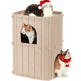 FUKUMARU Cat House front view shows spacious two-storey design for lounging