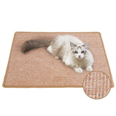 FUKUMARU cat scratcher mat front view showing natural sisal surface ready for scratching.