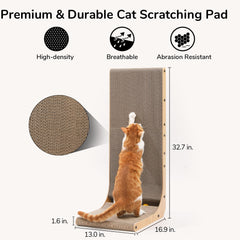 FUKUMARU vertical wall mount view shows space-efficient scratching and lounging.