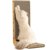 FUKUMARU cat scratcher wall-mount L-shape keeps claws away from furniture.
