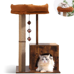 FUKUMARU cat-tree square post base offers sturdy play support.