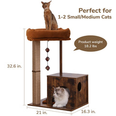 FUKUMARU cat-tree top platform for elevated observation and lounging.
