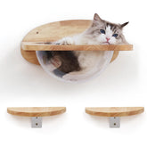 FUKUMARU cat wall capsule showcases transparent capsule for wide sightlines and cozy naps.