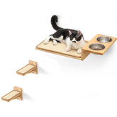 FUKUMARU cat wall shelves assembly demonstrates modular setup for space-saving play.