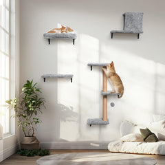 FUKUMARU cat wall shelves assembly shows quick, stable installation on 16 inch drywall