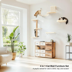 FUKUMARU Cat Wall Shelves easy installation for quick mounting