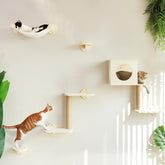 FUKUMARU cat wall shelves hammock—cozy lounging perch for calm, sunlit naps