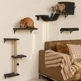 FUKUMARU cat wall shelves sturdy wooden panels for safe vertical climbing