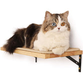 FUKUMARU cat wall shelves wood-floating sisal mat highlights durable wood and scratching surface.