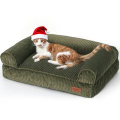 FUKUMARU dog couch bed corduroy cover for warm, cozy naps