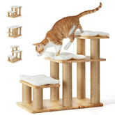 FUKUMARU dog stairs wood-steps provide sturdy high-bed access for pets