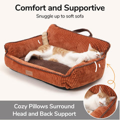 FUKUMARU pet bed with removable washable cover for easy cleaning.