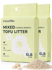 FUKUMARU tofu cat litter ergonomic bag with handle for easy refills and transport.