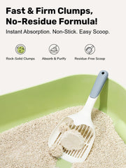 FUKUMARU tofu cat litter demonstrates fast clumping for quick scooping.