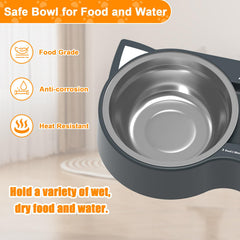 Fuliuna heated bowl BPA-free plastic body with anti-chew cord detail