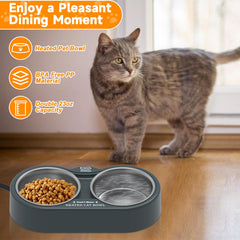 Fuliuna double-bowl design shows separate water and food for convenient feeding.