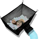 FULUE Ferret Ball Pit Hammock front view shows a cozy cage playground for curious ferrets.