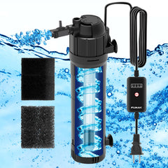 FUMAK U-V aquarium filter demonstrates max flow for strong water circulation.