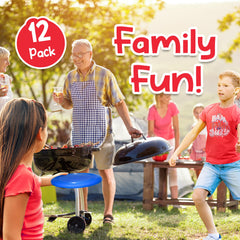 Fun Central 12-pack flying discs in red for beach toss and group play