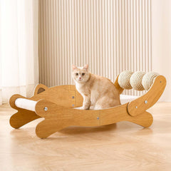 FUNACAY cat scratch pad bed, front view, protects furniture from claws