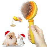 Funbuddy Cat Brush full view demonstrates a self-cleaning design for easy grooming.