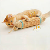 FuneeTop interactive cat kicker toy—pink and blue—10-inch length for active play.