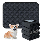 FunFurry washable pee pad dark grey 18x24 four-pack for dog training and mess containment