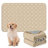 FunFurry washable pee pads for dogs, 24x36 cream, two-pack, ideal for training floors.