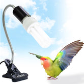 FUNKS TORITOMOSU UVB light in a compact setup for convenient cage mounting.