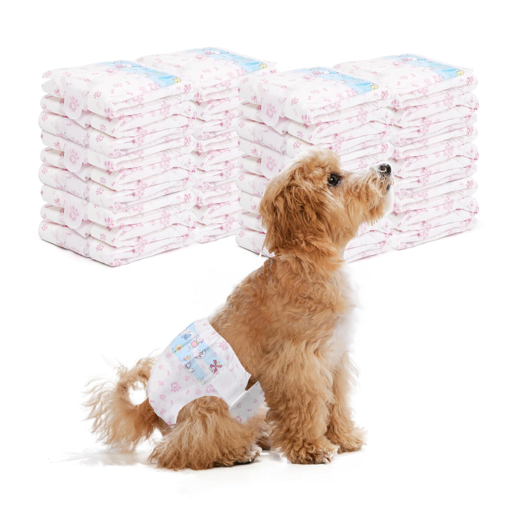 FUNLIYING disposable dog diapers package highlights 90-count supply for small female dogs