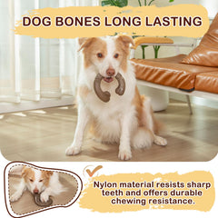 Funnbite Tough Dog Toy bacon-scented curved bone detail shows ergonomic grip for easy pickup.