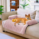 Funny Fuzzy pet couch cover plush fabric closeup for cozy naps and hair protection