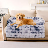 Funny Fuzzy pet couch cover closeup shows ultra soft texture for cozy lounging