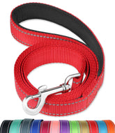 FunTags 6ft reflective leash showing padded handle for comfortable grip during long walks