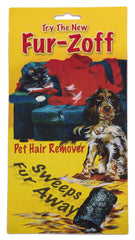 Fur-Zoff on couch shows easy removal of pet hair and refreshed upholstery
