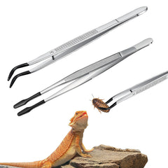 Furatune 2Pcs 6-Inch Reptile Feeding Tongs with Soft Tips for safer prey handling.