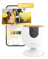 Furbo mini camera front view for real-time pet monitoring and peace of mind.