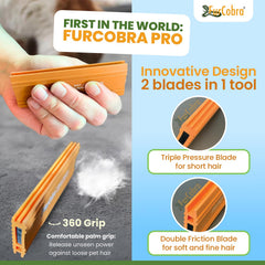 FURCOBRA Pro car interior in action removes stubborn fur from upholstery.