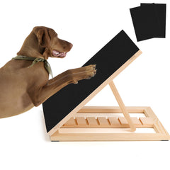 FurFlasher dog nail scratch pad in flat position for space-saving use