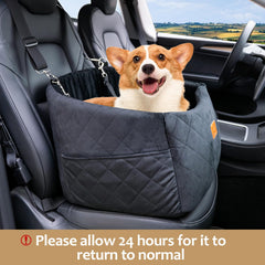 FurFrolic adjustable safety leash and headrest anchors stabilize the seat