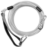 Furggis long leash 50ft cable with carabiner enables secure outdoor tie-out.